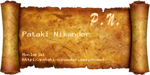 Pataki Nikander névjegykártya